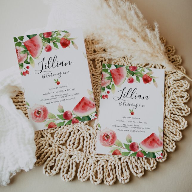 Invitation d'anniversaire Fruit de verdure estival (Créateur téléchargé)