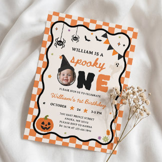 Invitation d'anniversaire fun de 1ère année Spooky