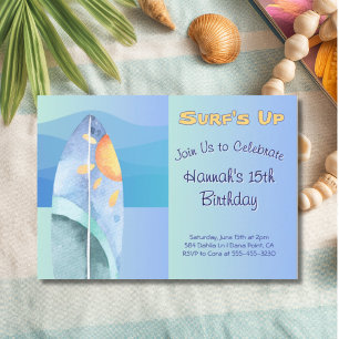 Invitation d'anniversaire Fun Surf's Up
