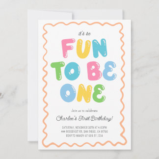 Invitation d'anniversaire Fun to be ONE