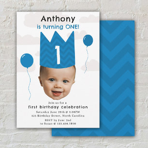 Invitation d'anniversaire garçon 1er anniversaire 