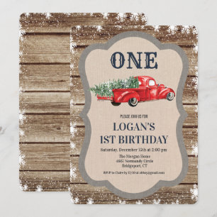 Invitation d'anniversaire garçon camion vintage -