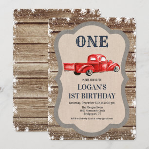 Invitation d'anniversaire garçon camion vintage - 