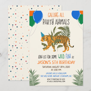 Invitation d'anniversaire garçon de la jungle zoo