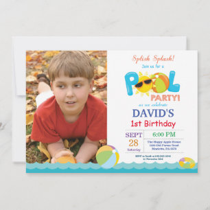 Invitation d'anniversaire garçon fête au bord de l