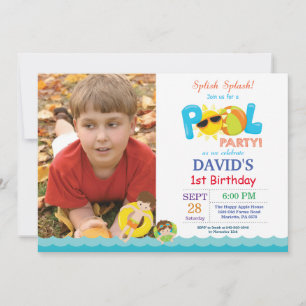 Invitation d'anniversaire garçon fête au bord de l