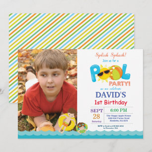 Invitation d'anniversaire garçon Splash Splash Fêt