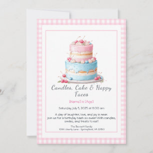 Invitation d'anniversaire gâteau d'anniversaire aq