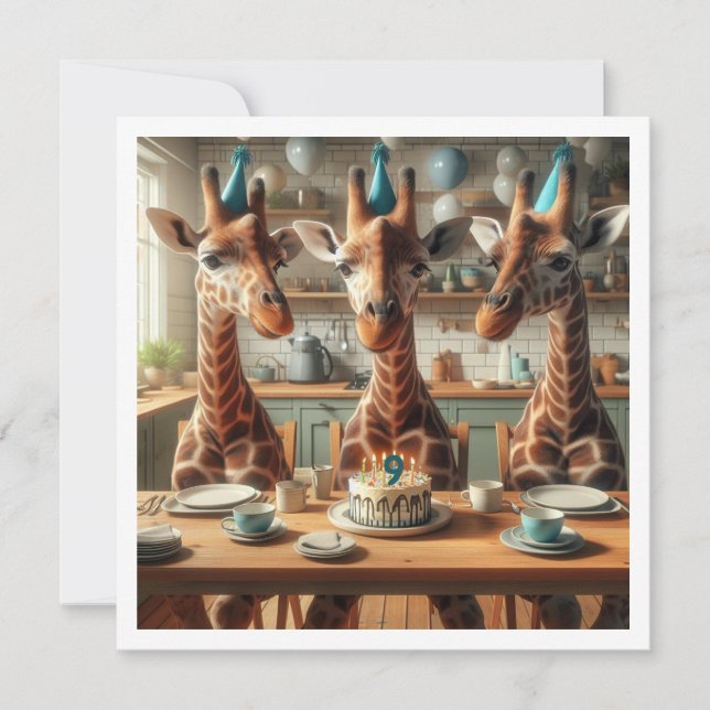 Invitation d'anniversaire Giraffe, invitation d'an (Devant)