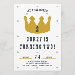 Invitation d'anniversaire Gold Crown