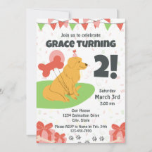 Invitation d'anniversaire Golden Retriever