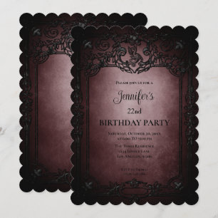 Invitation d'anniversaire gothique sombre