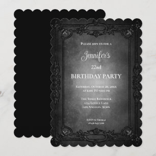 Invitation d'anniversaire gothique violet foncé