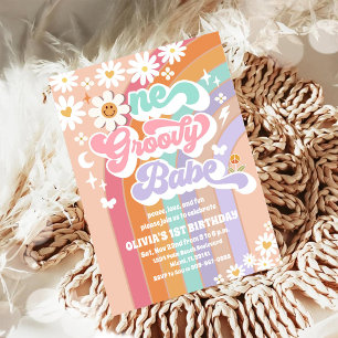 Invitation d'anniversaire Groovy Pastel 1ère année