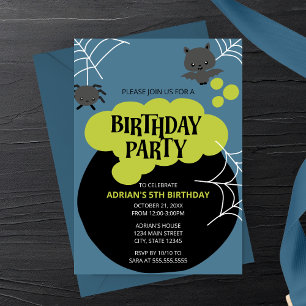 Invitation d'anniversaire Halloween Chaudron de So