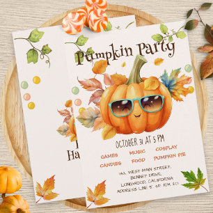 Invitation d'anniversaire Halloween Citrouille d'A