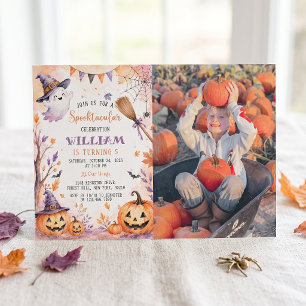 Invitation d'anniversaire Halloween Citrouille Eff