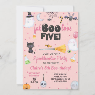 Invitation d'anniversaire Halloween fille fa-boo-l