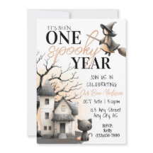 Invitation d'anniversaire Halloween pour un an : O