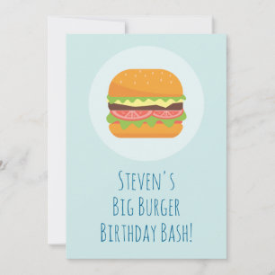 Invitation d'anniversaire Hamburger