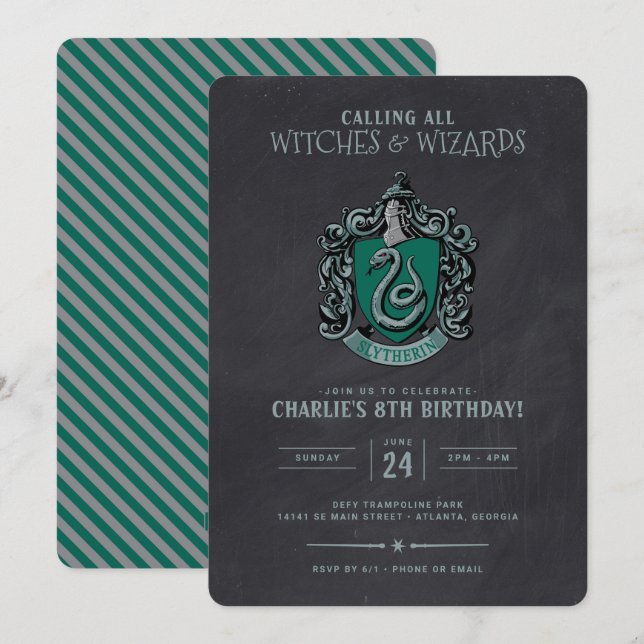 Invitation d'anniversaire Harry Potter | Tableau S (Devant / Derrière)