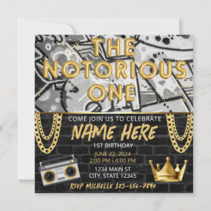 Invitation d'anniversaire Hip Hop pour un an