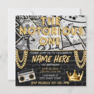 Invitation d'anniversaire Hip Hop pour un an