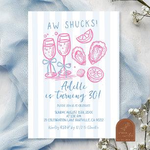 Invitation d'anniversaire huître Aww Shucks dessin