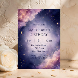 Invitation d'anniversaire intemporelle de 80 ans |