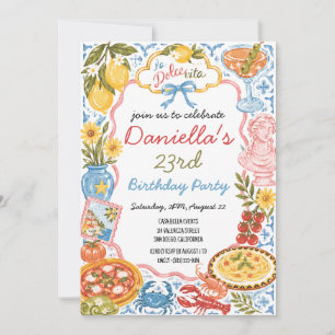 Invitation d'anniversaire italien La Dolce Vita