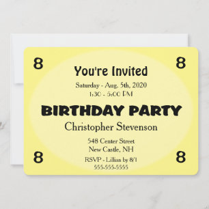 Invitation d'anniversaire jaune