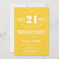 Invitation d'anniversaire Jaune et Blanc