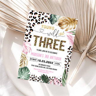 Invitation d'anniversaire Jeune Sauvage et Trois L