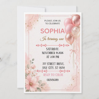 Invitation d'anniversaire jolie à télécharger inst