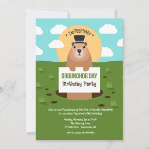Invitation d'anniversaire Jour de la marmotte