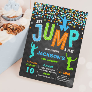Invitation d'anniversaire Jump Jump Fête Trampolin
