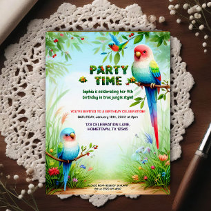 Invitation d'anniversaire Jungle Tropicale pour En
