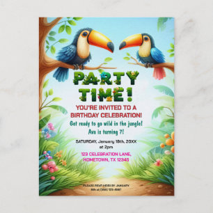 Invitation d'anniversaire Jungle Tropicale pour En
