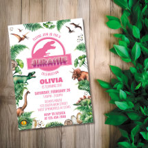 Invitation d'anniversaire Jurassique Invitation Ju