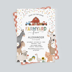 Invitation d'anniversaire Kids Farmyard Fun