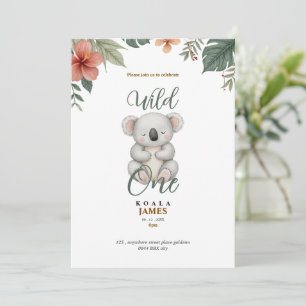 Invitation d'anniversaire Koala sauvage pour un an