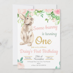 Invitation d'anniversaire lapin, Invitation 1er an