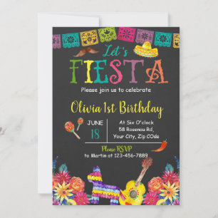 Invitation d'anniversaire Let's Fiesta