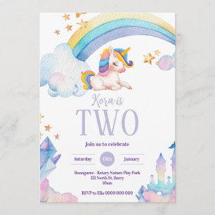 Invitation d'anniversaire Licorne