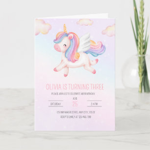 Invitation d'anniversaire Licorne, Fête Licorne Ar