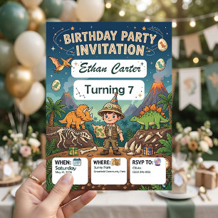 Invitation d'anniversaire Little Explorer pour fêt