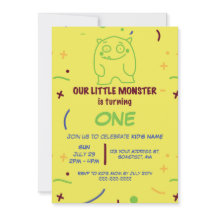 Invitation d'anniversaire Little Monster pour tout