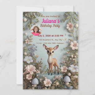 Invitation d'anniversaire Little Spotted Deer Wood
