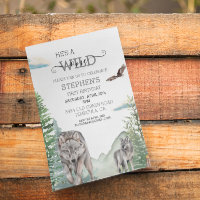 Invitation d'anniversaire Loup des Bois Sauvage