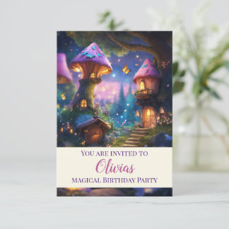 Invitation d'anniversaire Magical Kids Mushroom Ho
